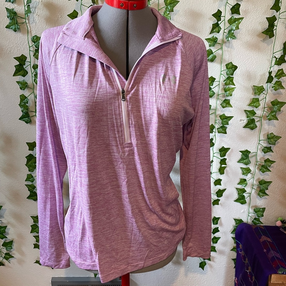 Under armour pink half zip sport top